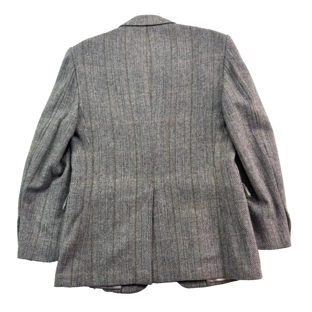 VTG Herringbone Stripe Tweed slim 42R blazer jacket sport suit coat‎ Joe Namath